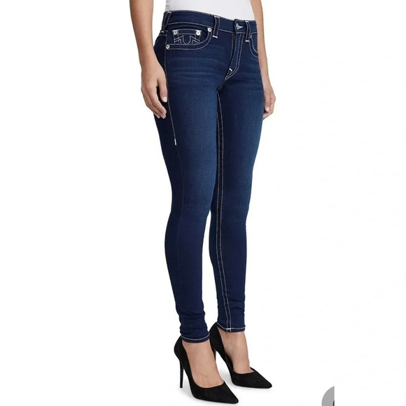 True Religion Dark Wash Curvy Contour Skinny Jeans Size 26 - Picture 4 of 15